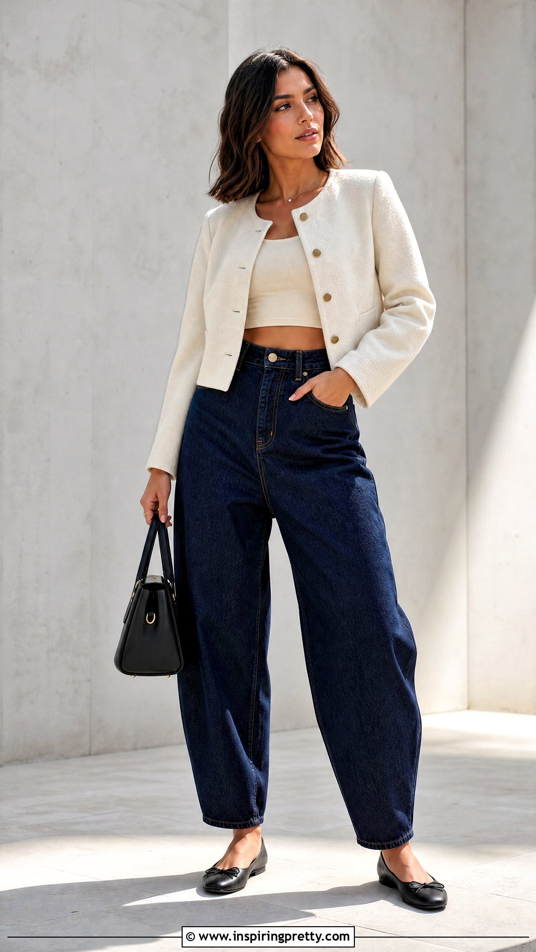 Cropped Tank Top With Barrel Jeans - 50 cropped tank top outfit ideas
