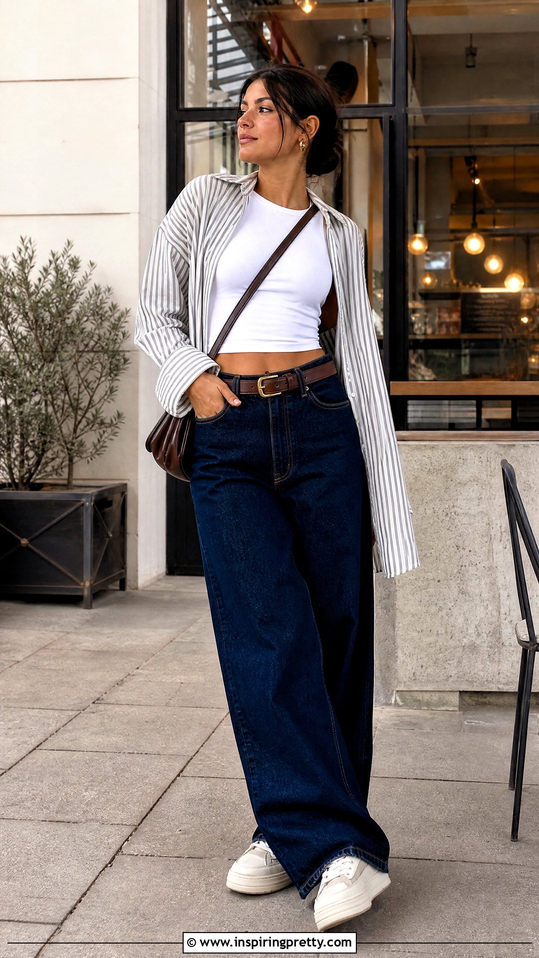Cropped Tank Top With High Waisted Jeans - 50 sleeveless tank top outfit ideas