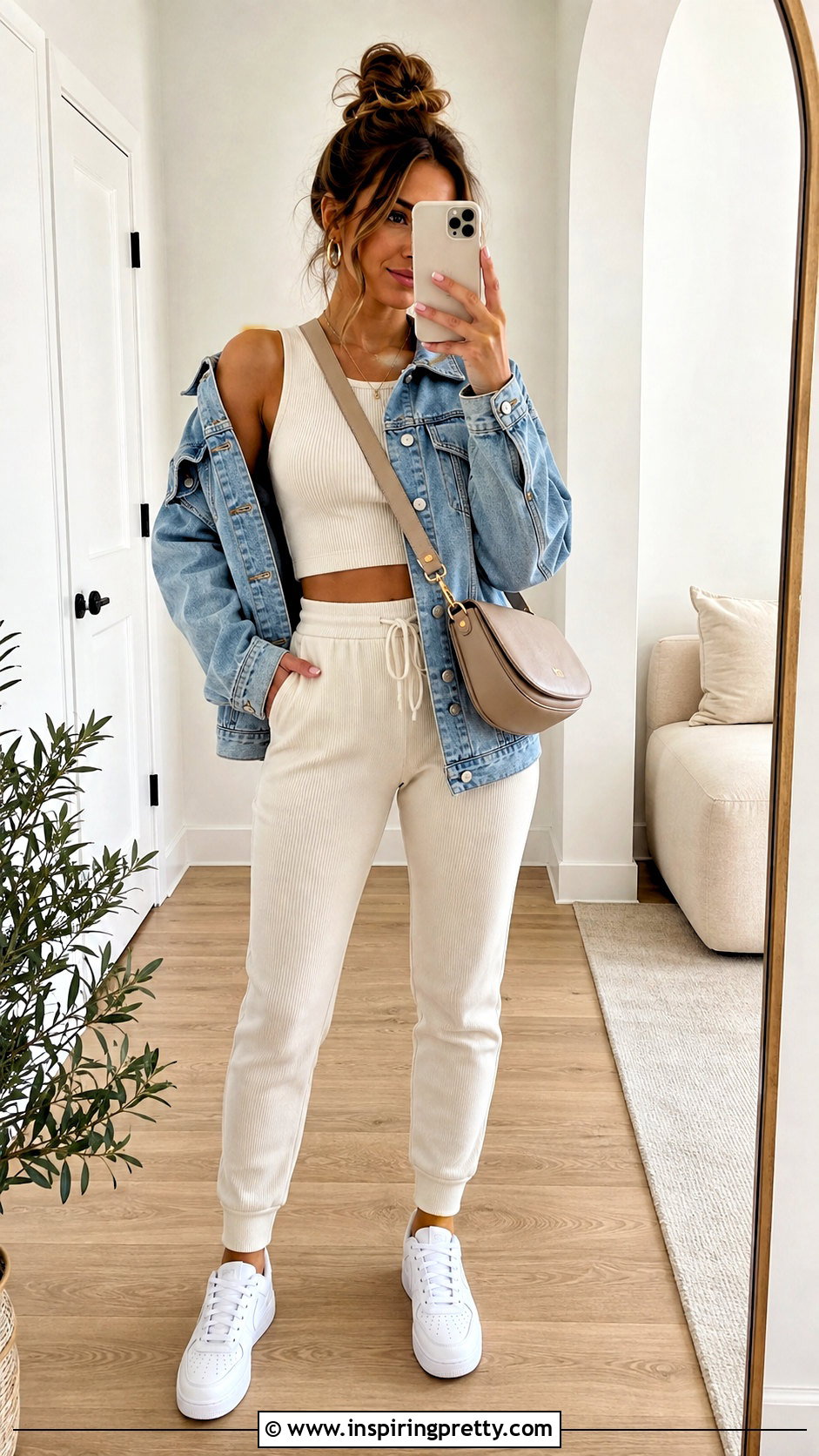 Cropped Tank Top With Joggers - 25 Cropping A Tank Top outfit ideas
