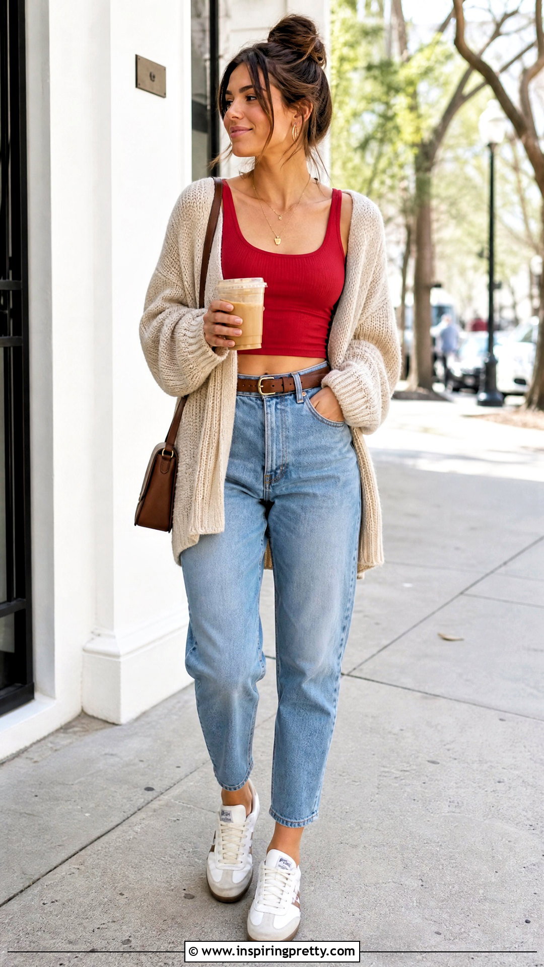 Cropped Tank Top With Mom Jeans - 50 cropped tank top outfit ideas
