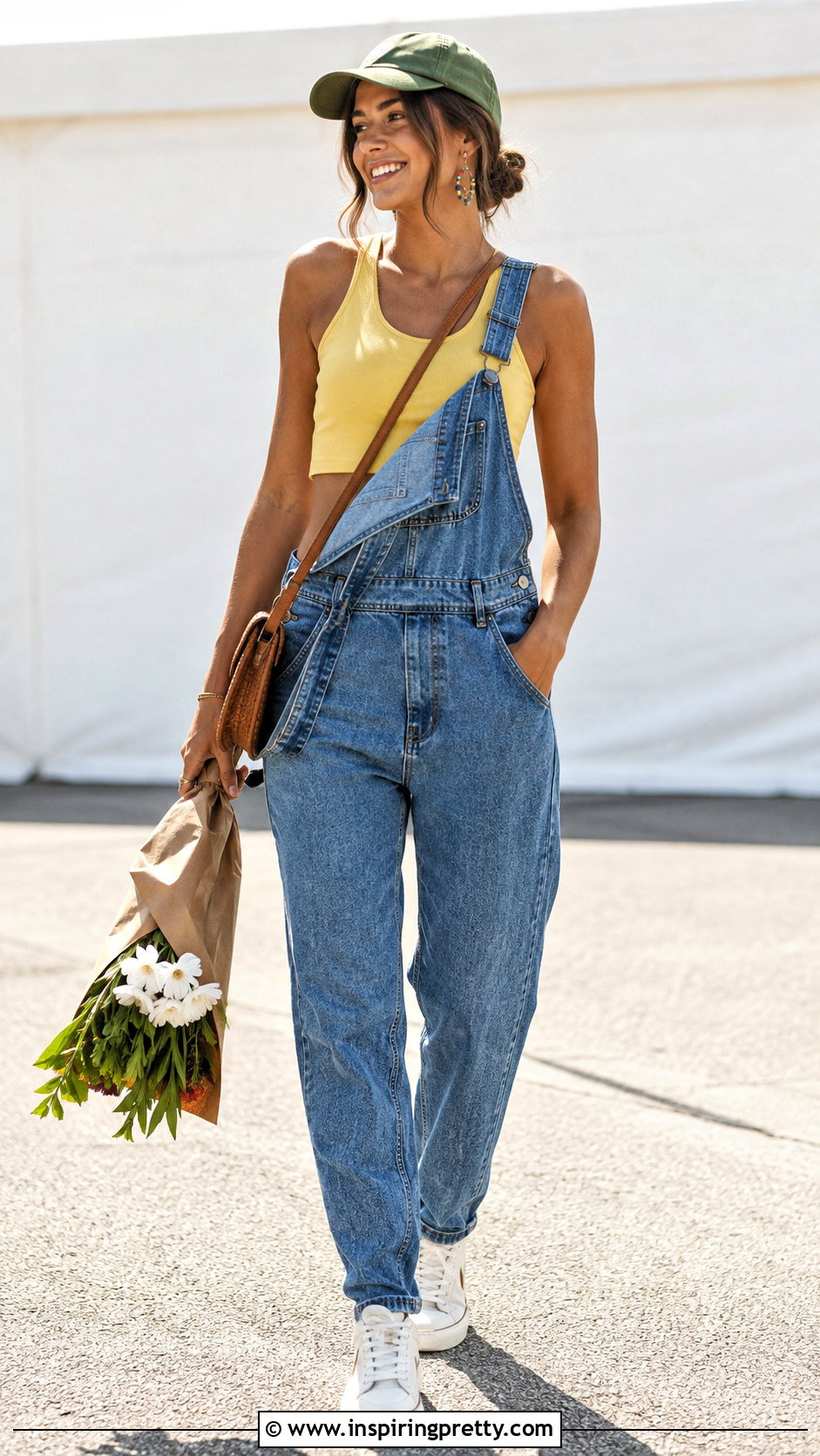 Cropped Tank Top With Overalls - 25 Cropping A Tank Top outfit ideas