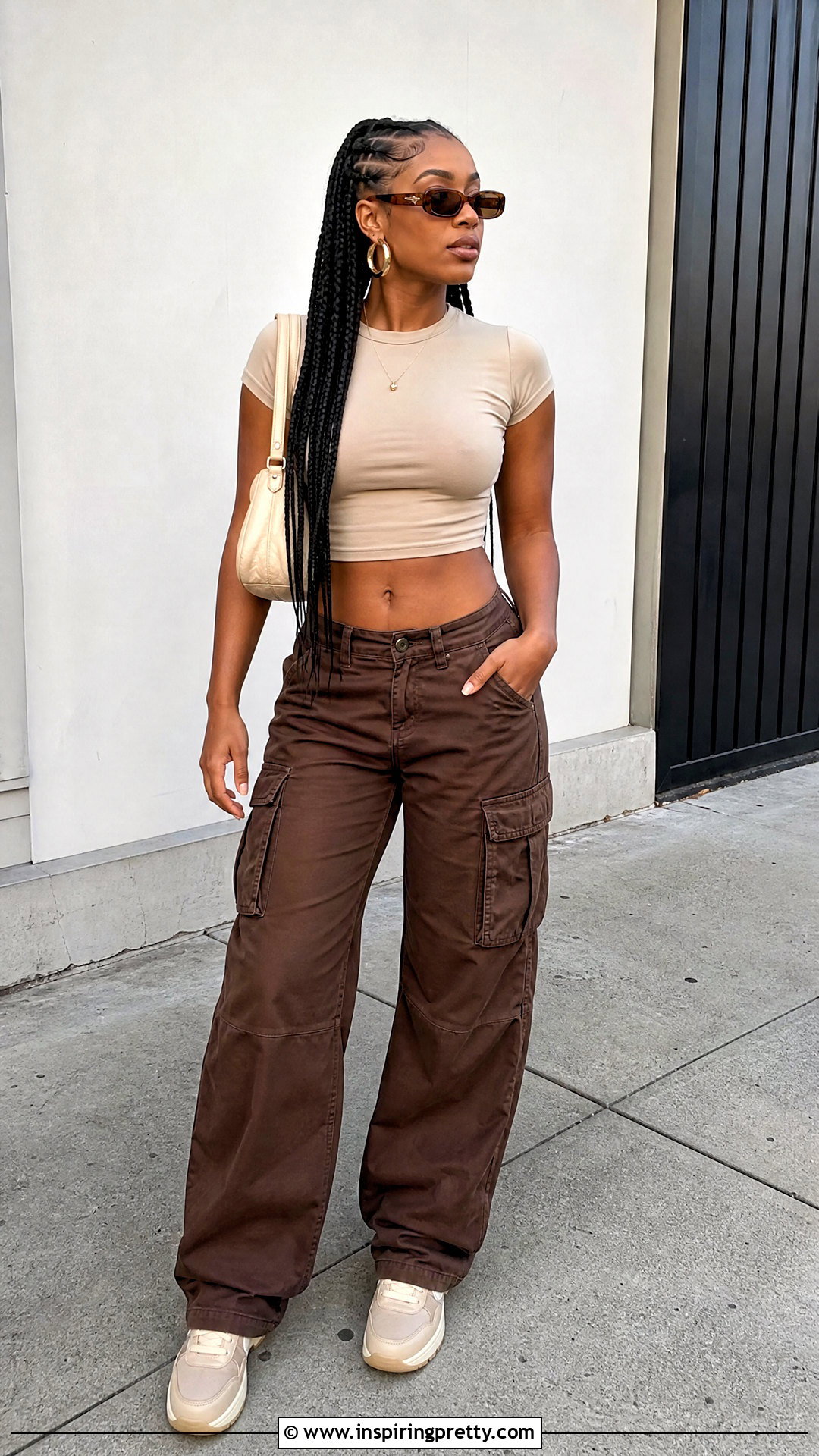 Cropped Top And Brown Cargo Pants Outfit Code - 20 Berry Avenue Codes Clothes Crop Tops