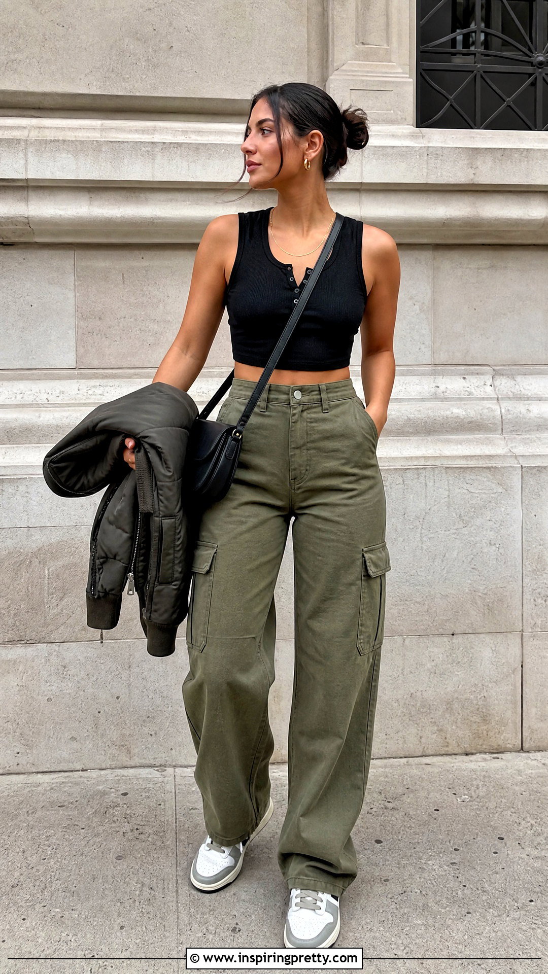 Cropped Vest Top With Cargo Pants - 50 Vest Tops outfit ideas
