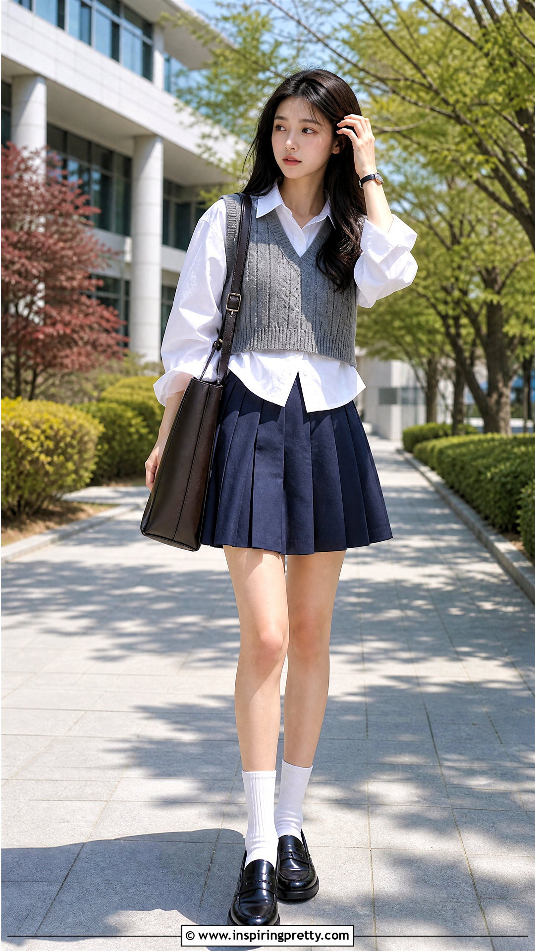 Cropped Vest With White Shirt Outfit - 50 crop top outfits korean styles