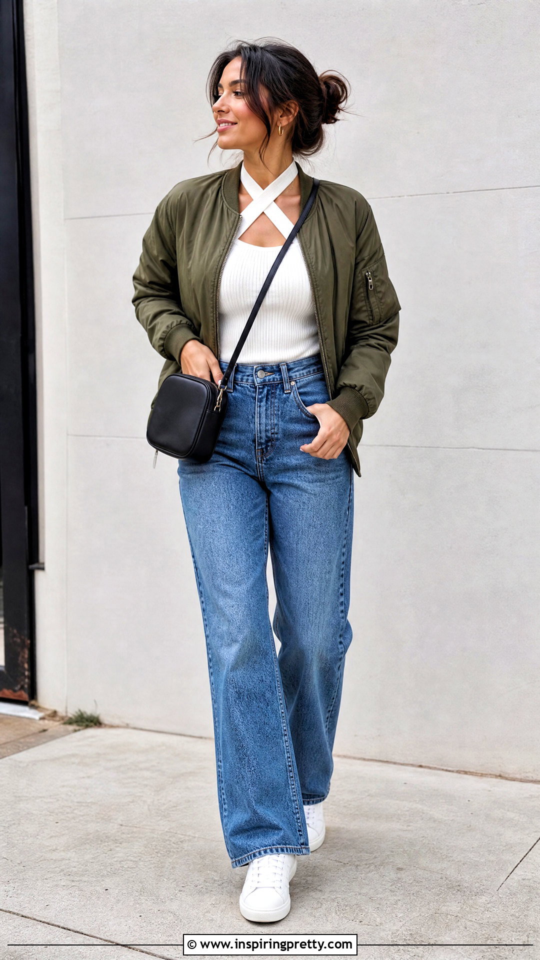 Cross Top With Jeans And Sneakers - 50 cross top outfit ideas