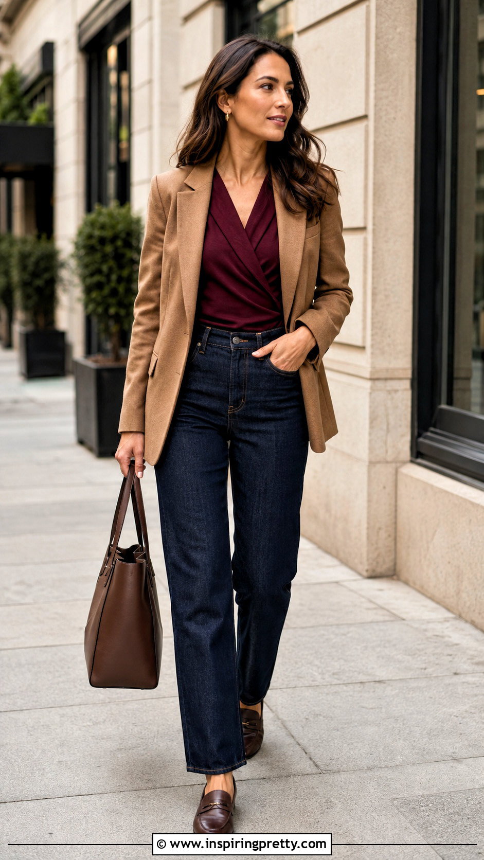 Crossover Wrap Top With Blazer And Jeans - 25 Crossover Wrap Top outfit ideas