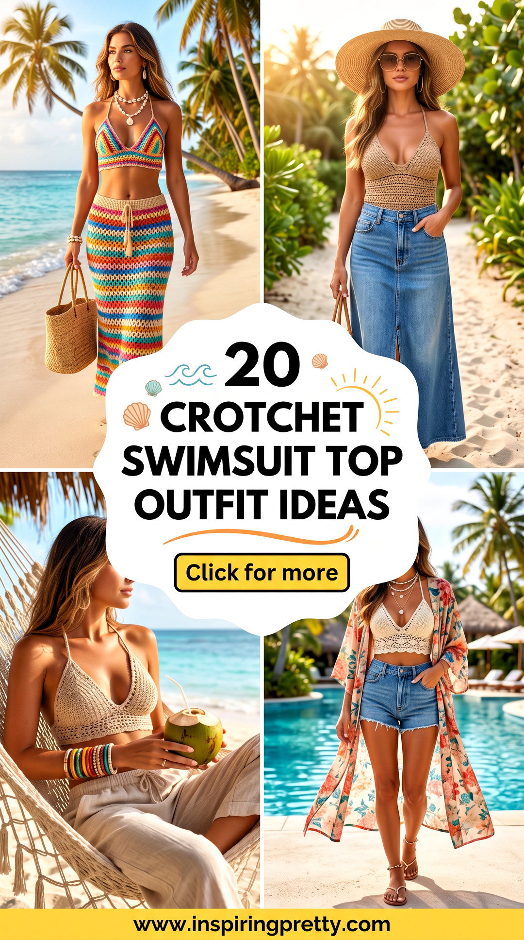 20 Crotchet Swimsuit Top Outfit Ideas for Sunny Beach Days - 20 Crotchet Swimsuit Top Outfit Ideas for Sunny Beach Days