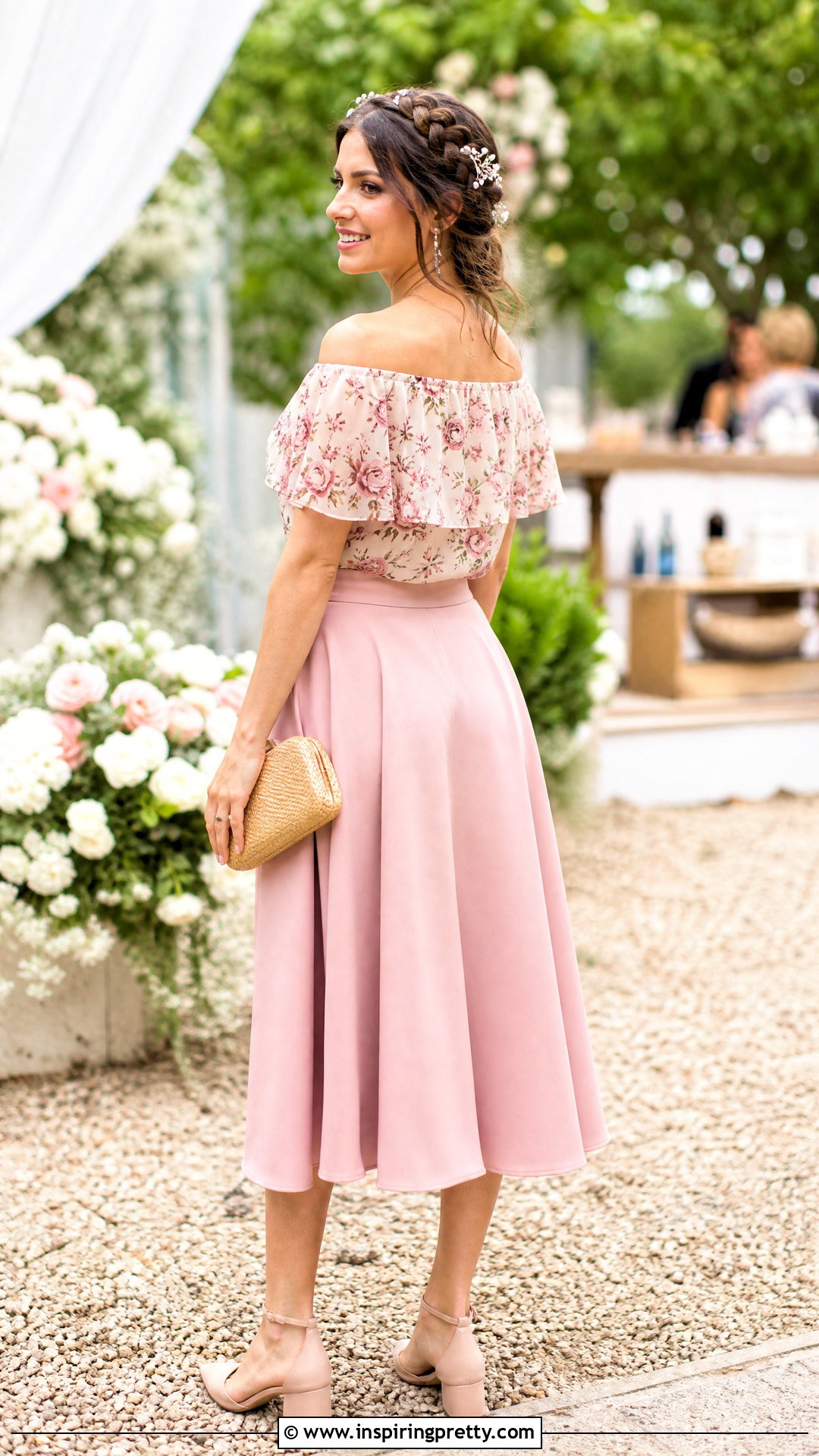 Crown Braid With Off Shoulder Top - 50 off shoulder top hairstyle ideas
