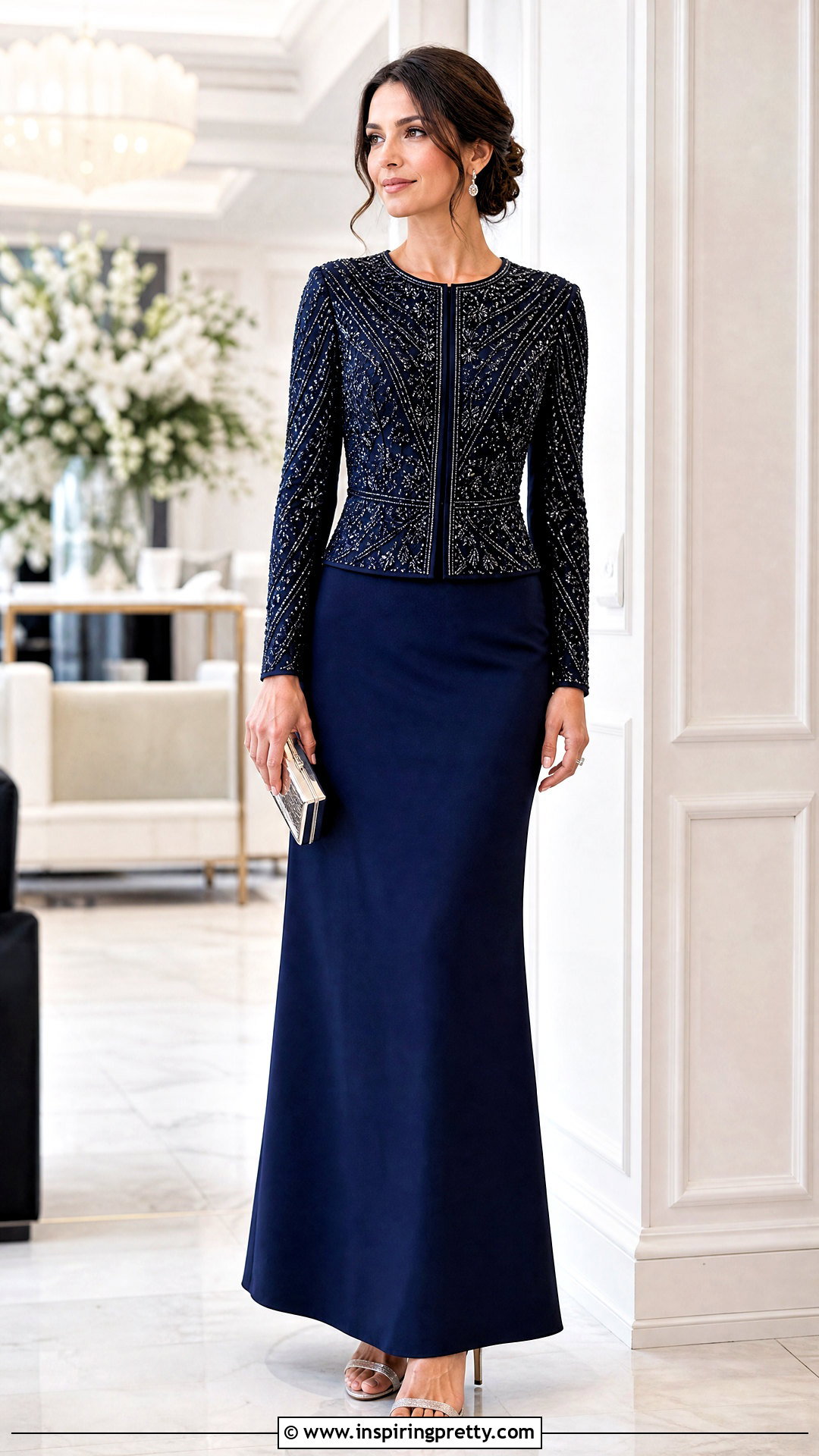 Crystal Beaded Formal Top With Maxi Skirt - 50 beaded top diy ideas