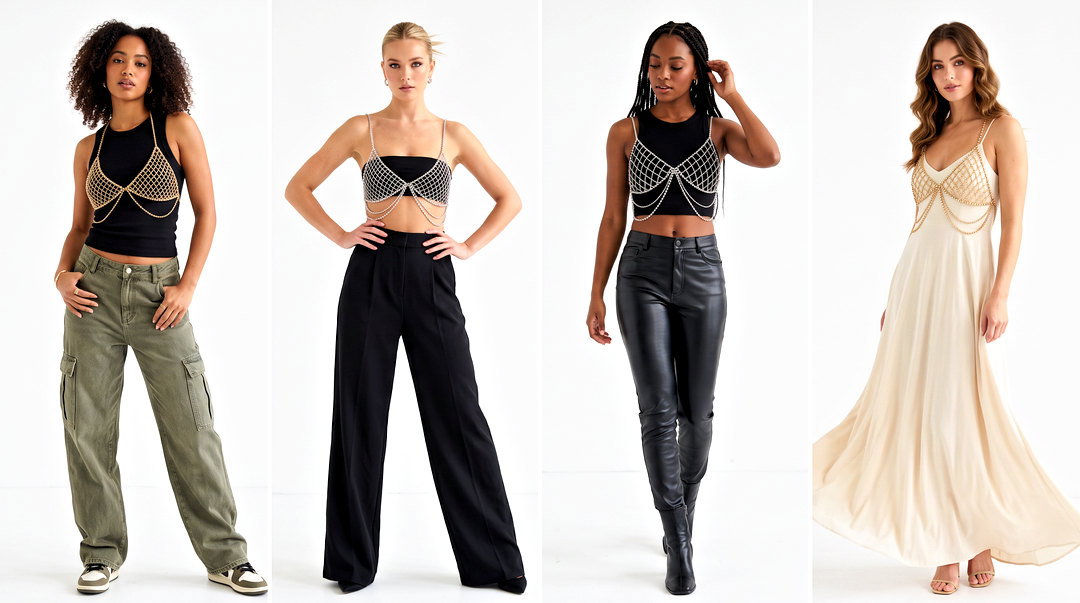 20 Crystal Body Chain Top Outfit Ideas for Bold Glam Nights