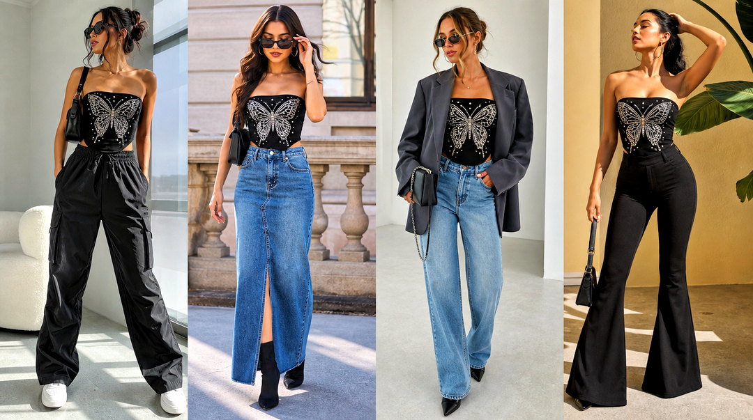 25 Crystal Butterfly Top Outfit Ideas for Sparkling Nights