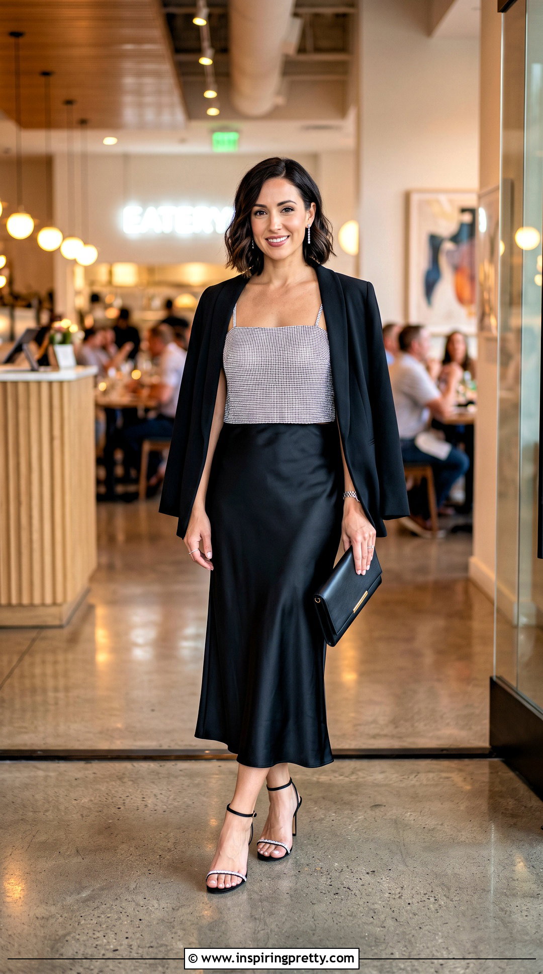 Crystal Cami With Slip Skirt - 50 crystal top outfit ideas