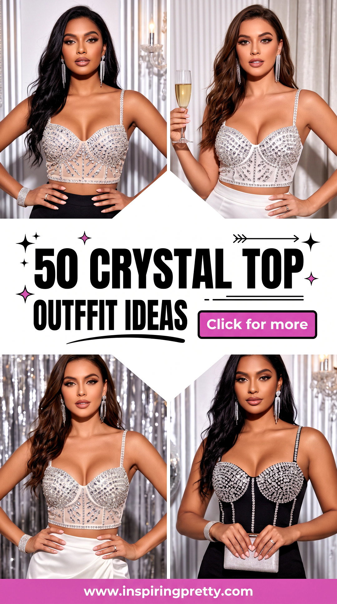 50 Crystal Top Outfit Ideas for Dazzling Party-Ready Style - 50 Crystal Top Outfit Ideas for Dazzling Party-Ready Style