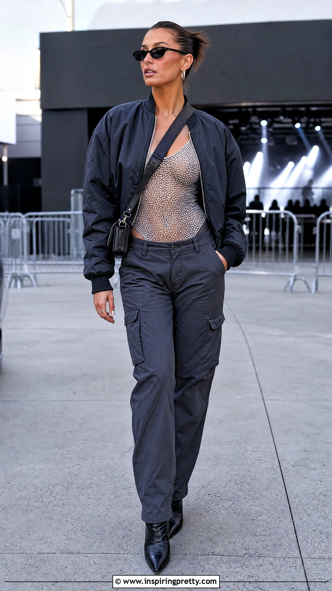 Crystal Top With Cargo Pants - 50 crystal top outfit ideas