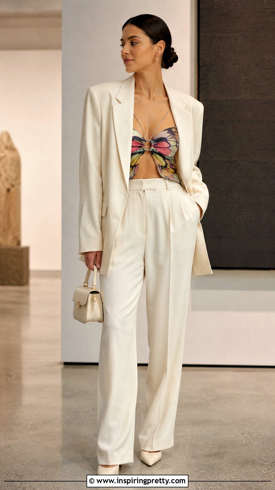 Cult Gaia Butterfly Top With Cream Suit - 25 cult gaia butterfly top outfit ideas