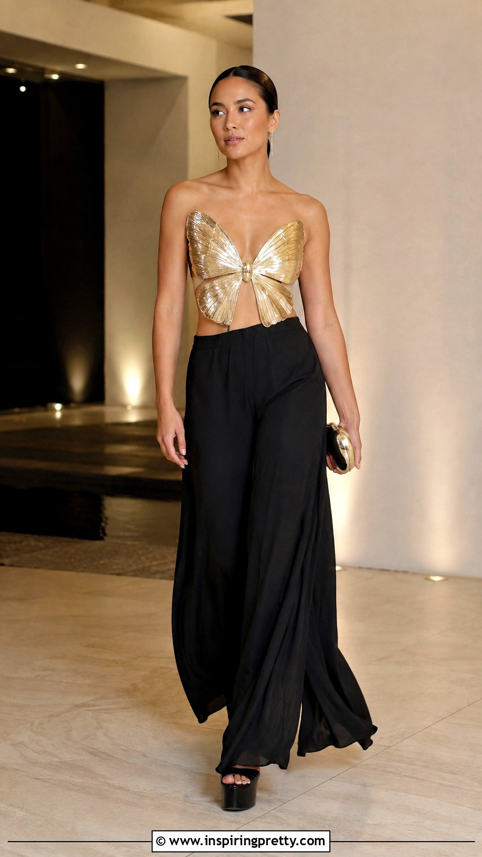 Cult Gaia Butterfly Top With Palazzo Pants - 25 cult gaia butterfly top outfit ideas