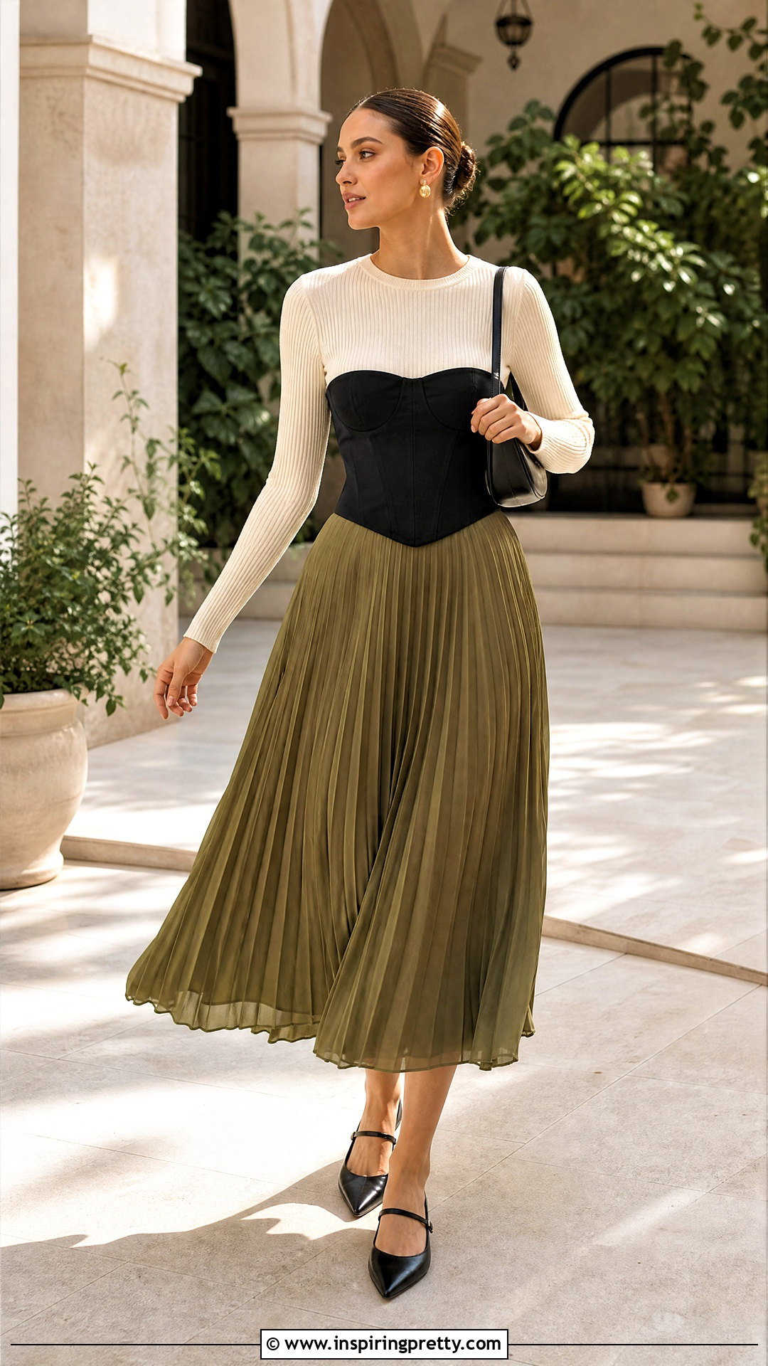 Cupless Top With Pleated Midi Skirt - 25 Cupless Top outfit ideas
