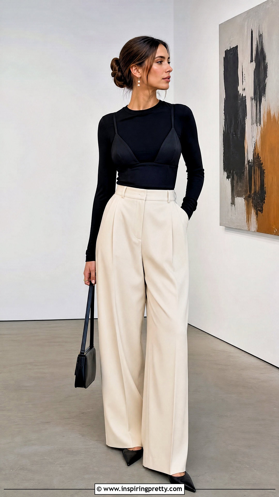 Cupless Top With Wide Leg Trousers - 25 Cupless Top outfit ideas