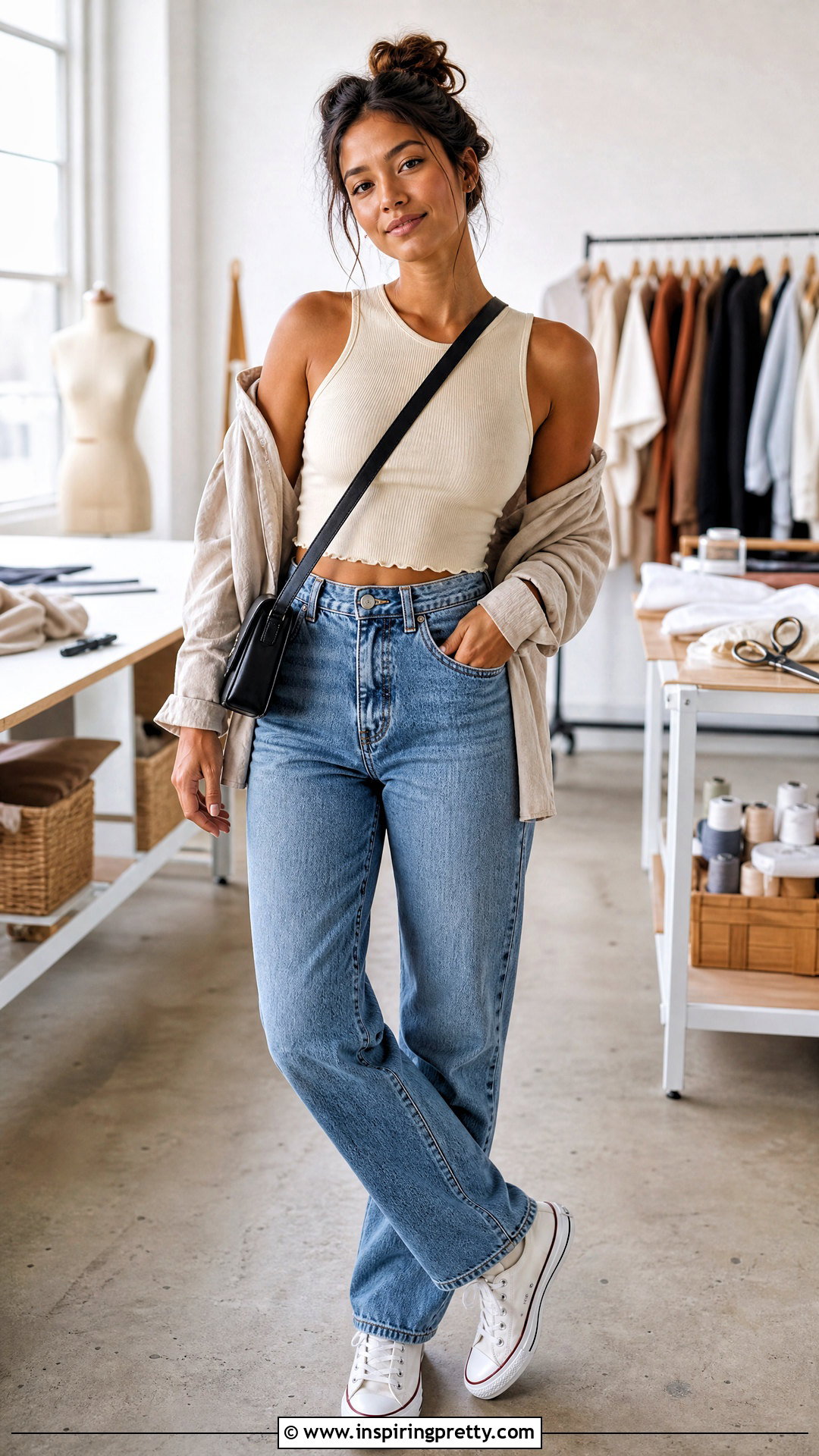 Cut Bodysuit Crop Top With High Rise Jeans - 25 Bodysuit To Crop Top Hacks