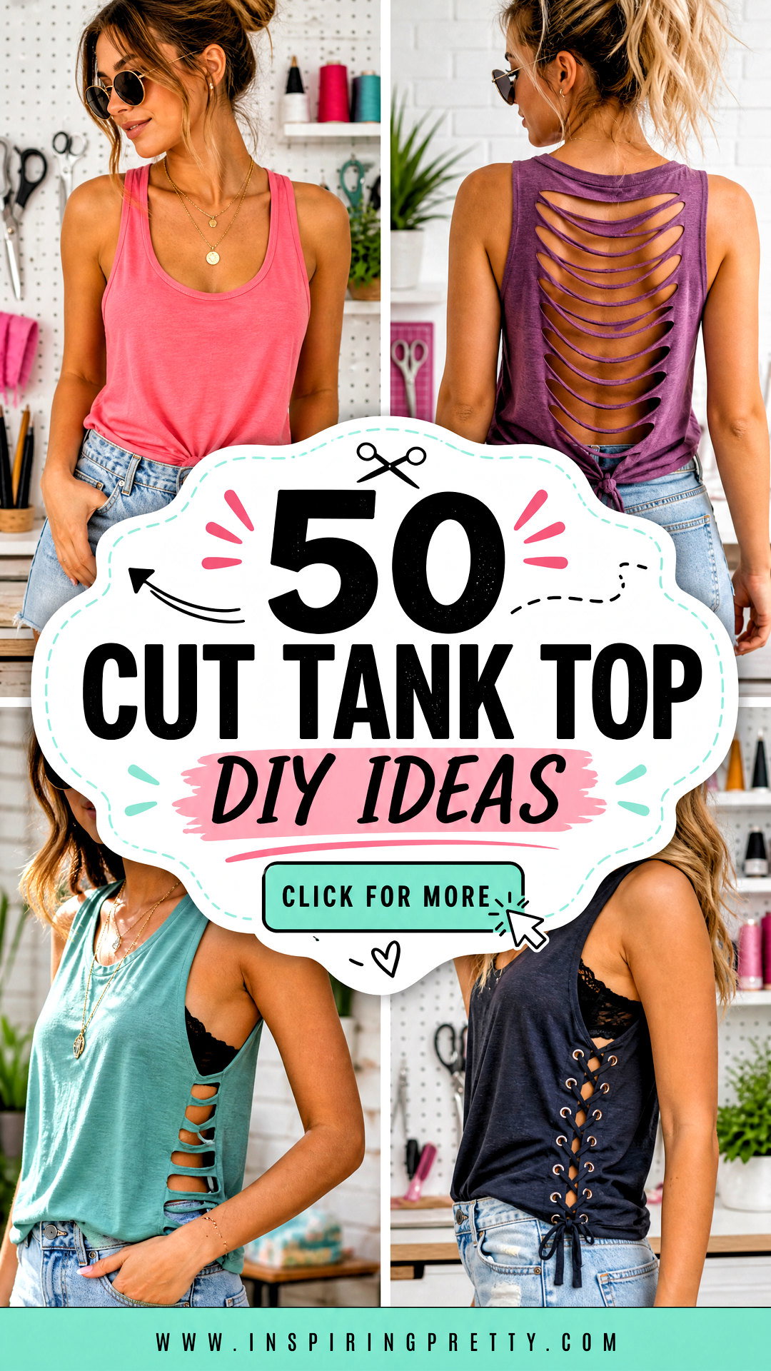 50 Cut Tank Top DIY Ideas for Easy Upcycled Summer Style - 50 Cut Tank Top DIY Ideas for Easy Upcycled Summer Style