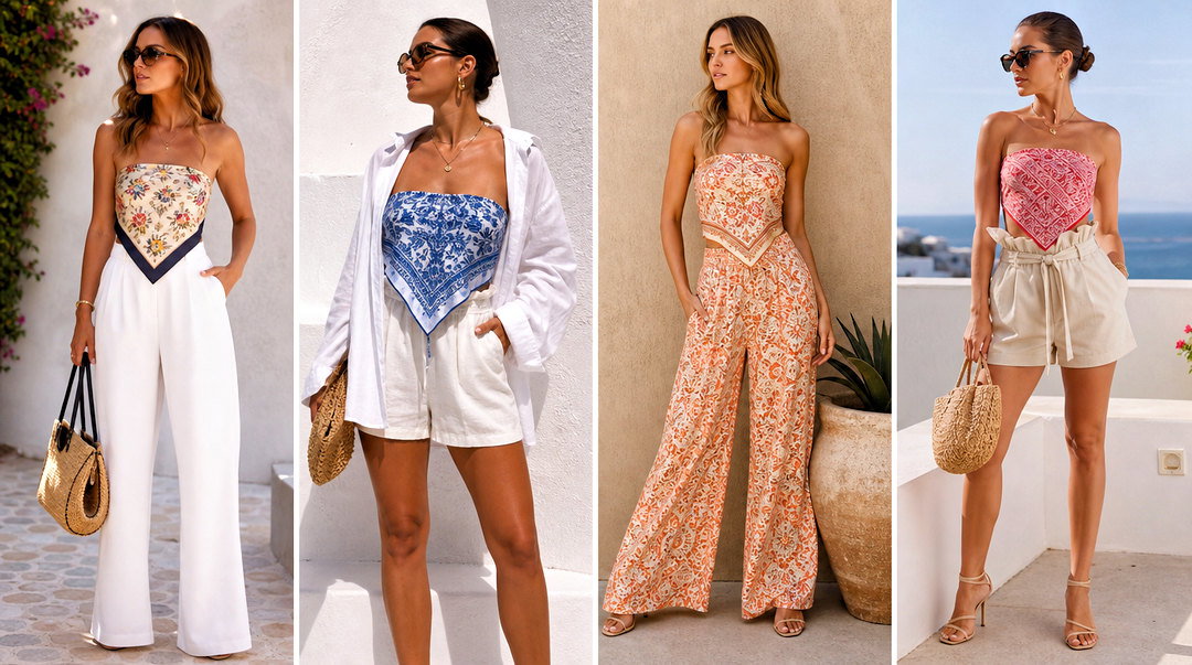 25 Cute Bandana Tops Outfit Ideas for Playful Summer Style