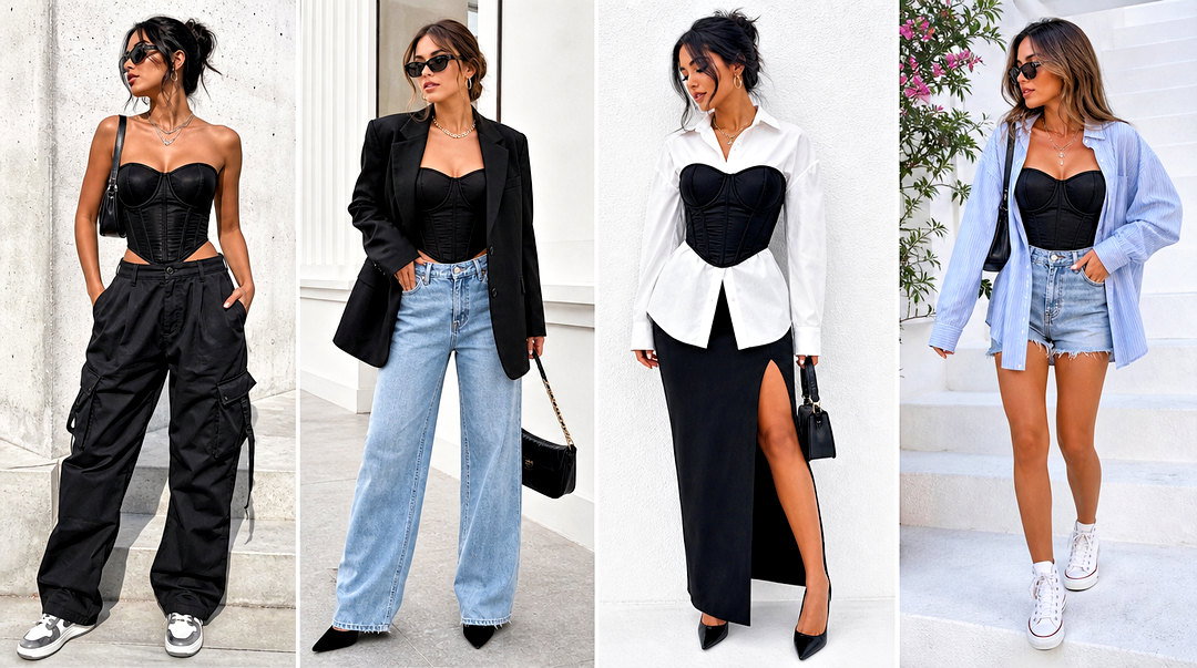 25 Cute Black Corset Top Outfit Ideas for Confident Nights
