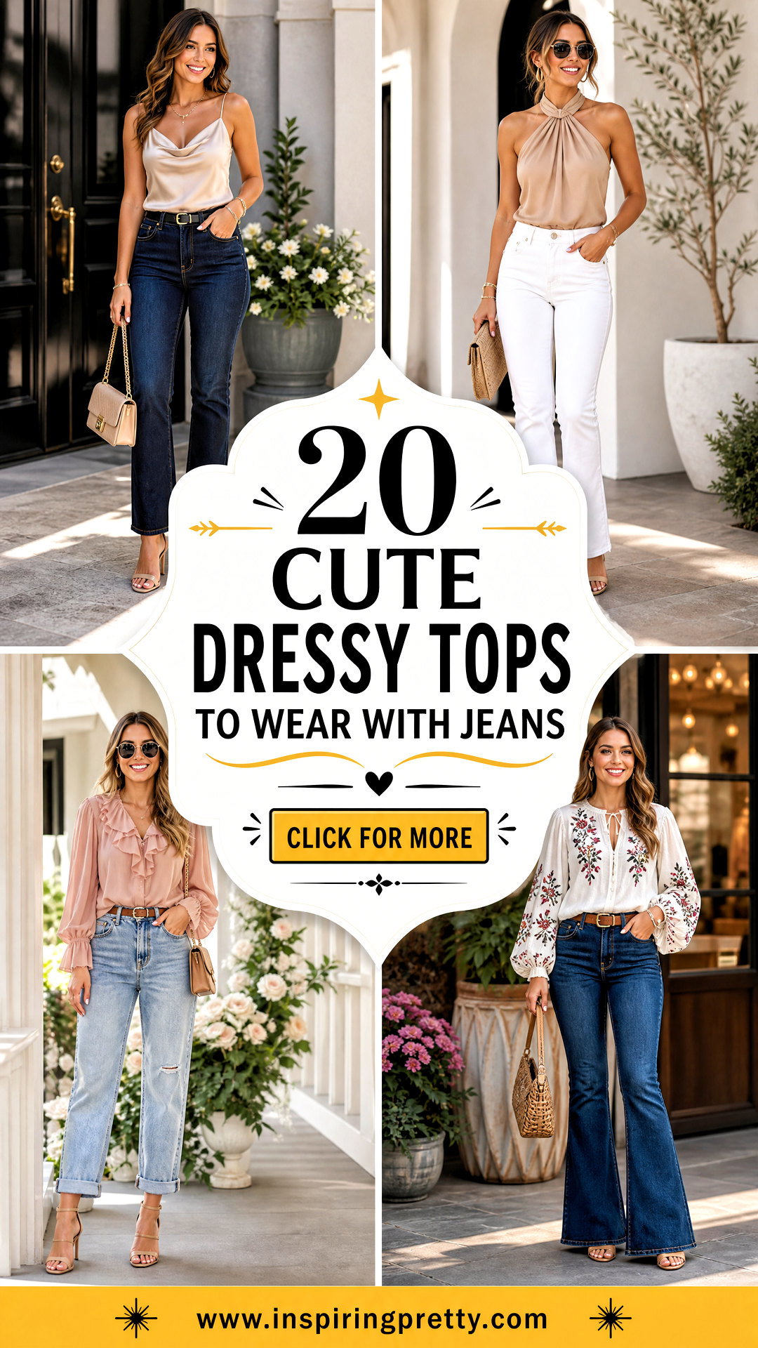 20 Cute Dressy Tops to Wear With Jeans for Polished Looks - 20 Cute Dressy Tops to Wear With Jeans for Polished Looks