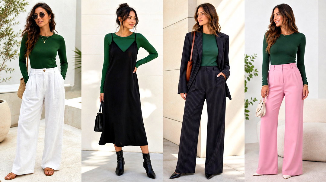 25 Cute Green Long Sleeve Top Outfit Ideas for Cozy Fall Style