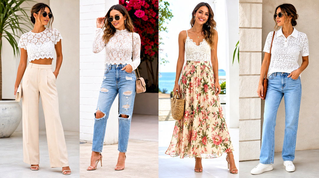 50 Cute Lace Tops Outfit Ideas for Romantic Date-Night Style