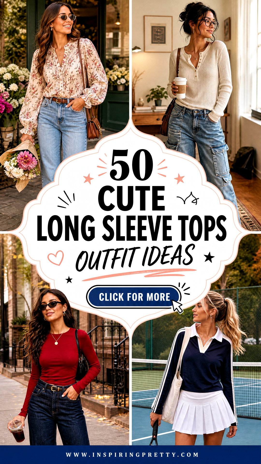 50 Cute Long Sleeve Tops Outfit Ideas for Cozy Chic Style - 50 Cute Long Sleeve Tops Outfit Ideas for Cozy Chic Style