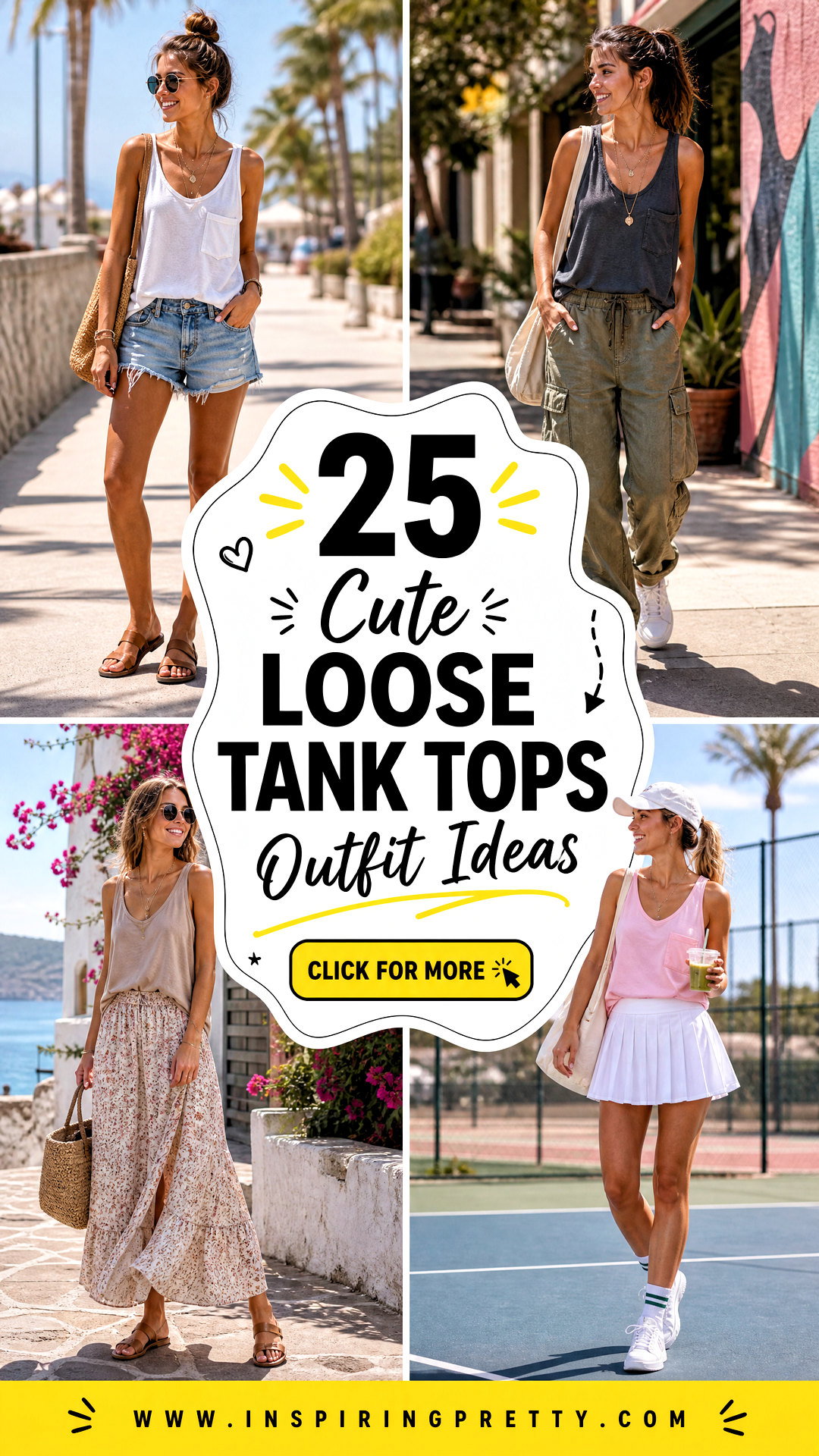 25 Cute Loose Tank Tops Outfit Ideas for Easy Summer Style - 25 Cute Loose Tank Tops Outfit Ideas for Easy Summer Style