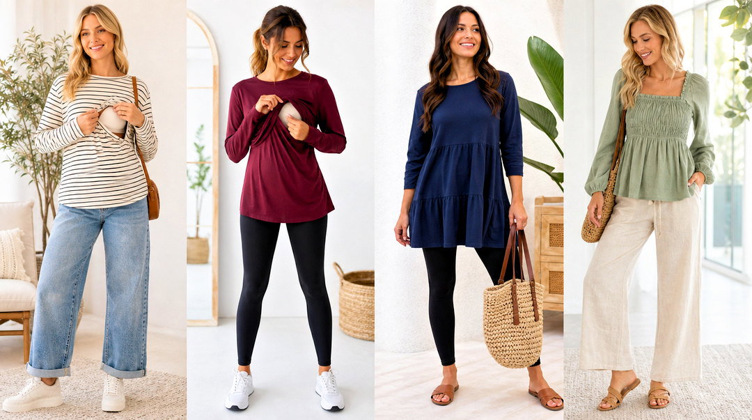 25 Cute Nursing Tops Outfit Ideas for Comfortable New-Mom Style
