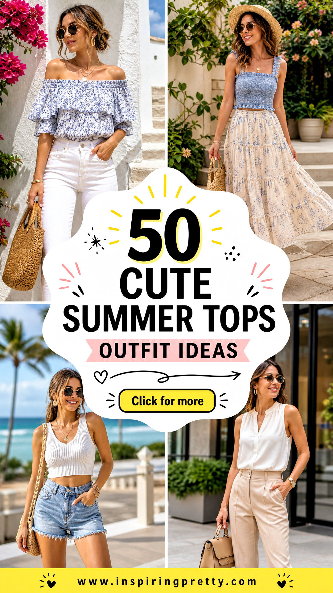 50 Cute Summer Tops Outfit Ideas for Breezy Warm-Weather Style - 50 Cute Summer Tops Outfit Ideas for Breezy Warm-Weather Style
