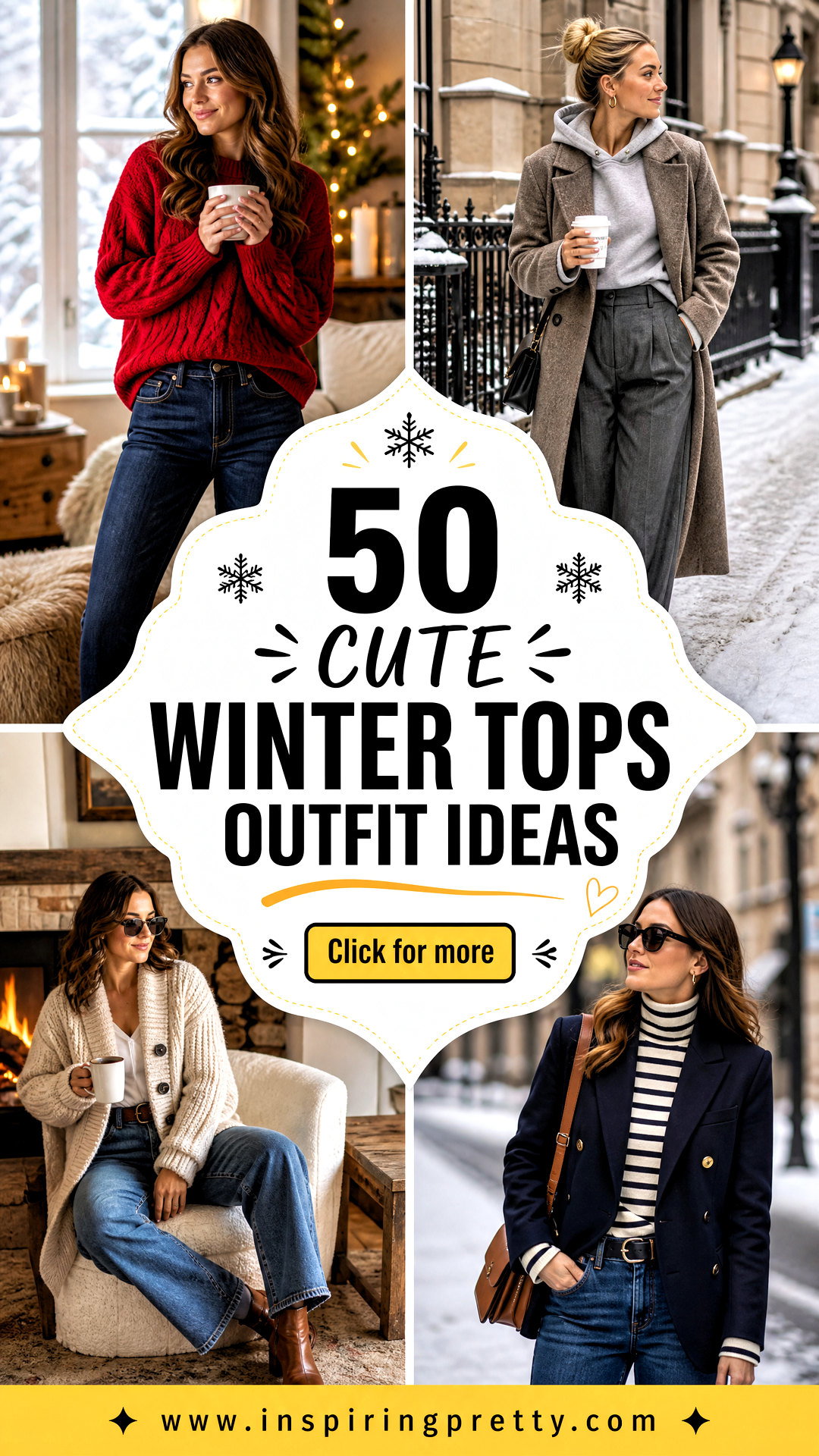 50 Cute Winter Tops Outfit Ideas for Cozy Cold-Weather Style - 50 Cute Winter Tops Outfit Ideas for Cozy Cold-Weather Style
