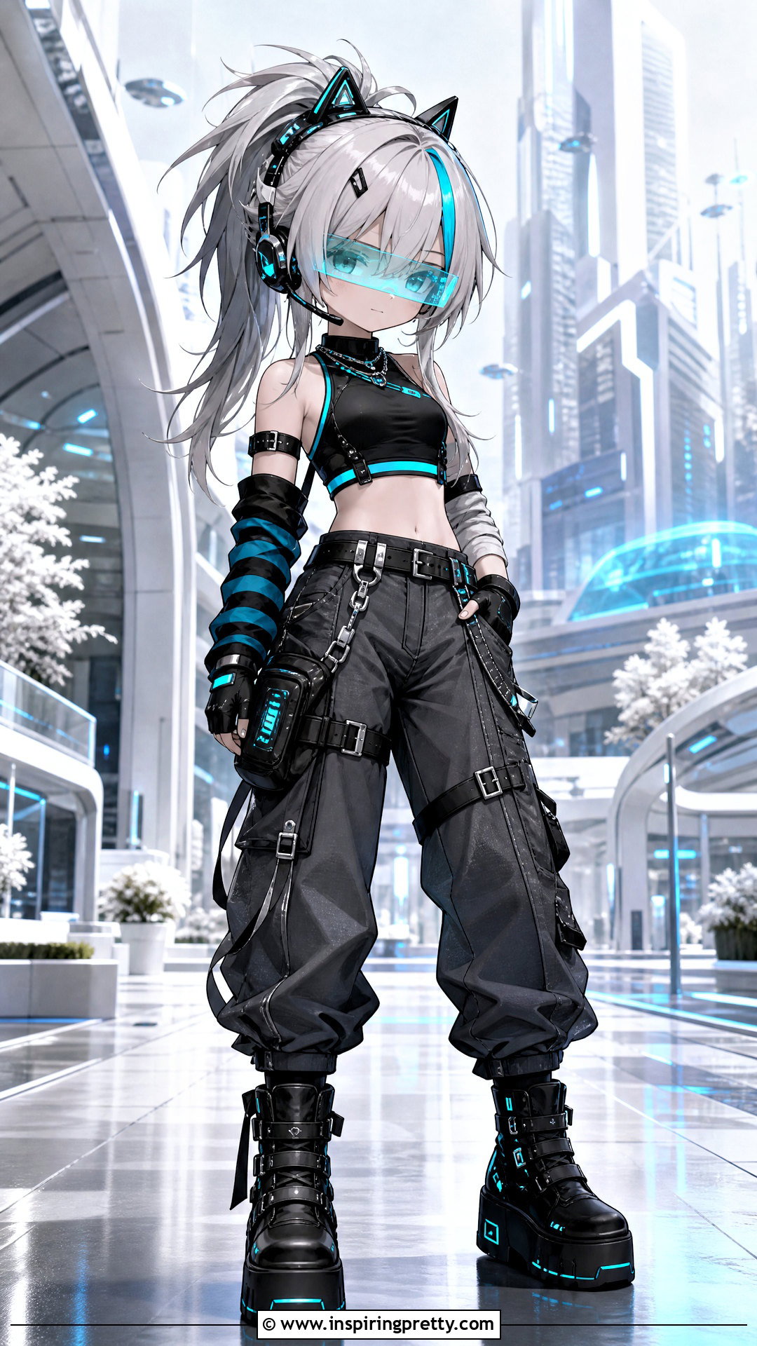 Cyberpunk Crop Top And Techwear Pants Outfit - 25 gacha life crop top outfit ideas