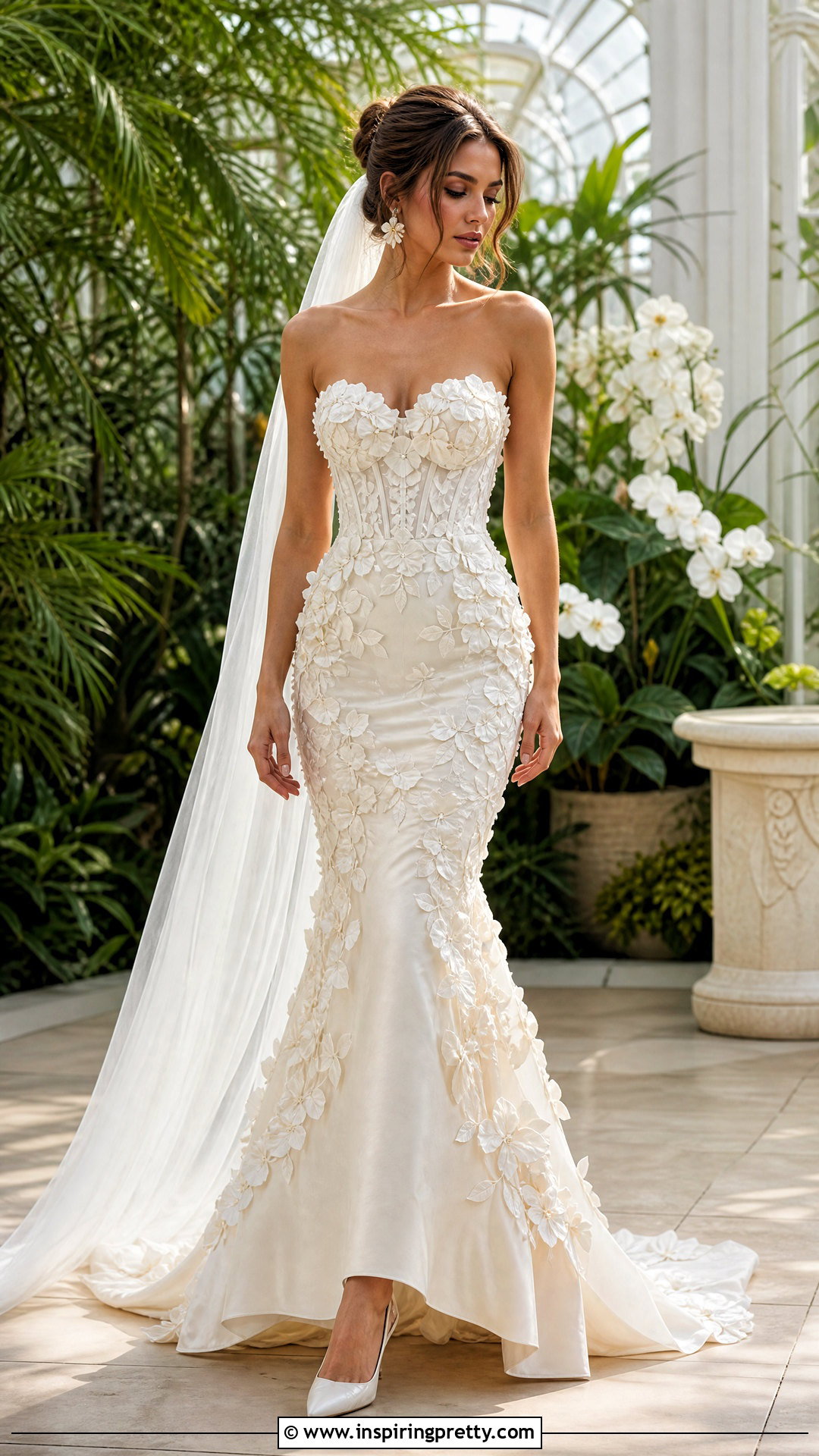 D Floral Mermaid Wedding Dress With Corset Top - 25 Mermaid Wedding Dress With Corset Top outfit ideas