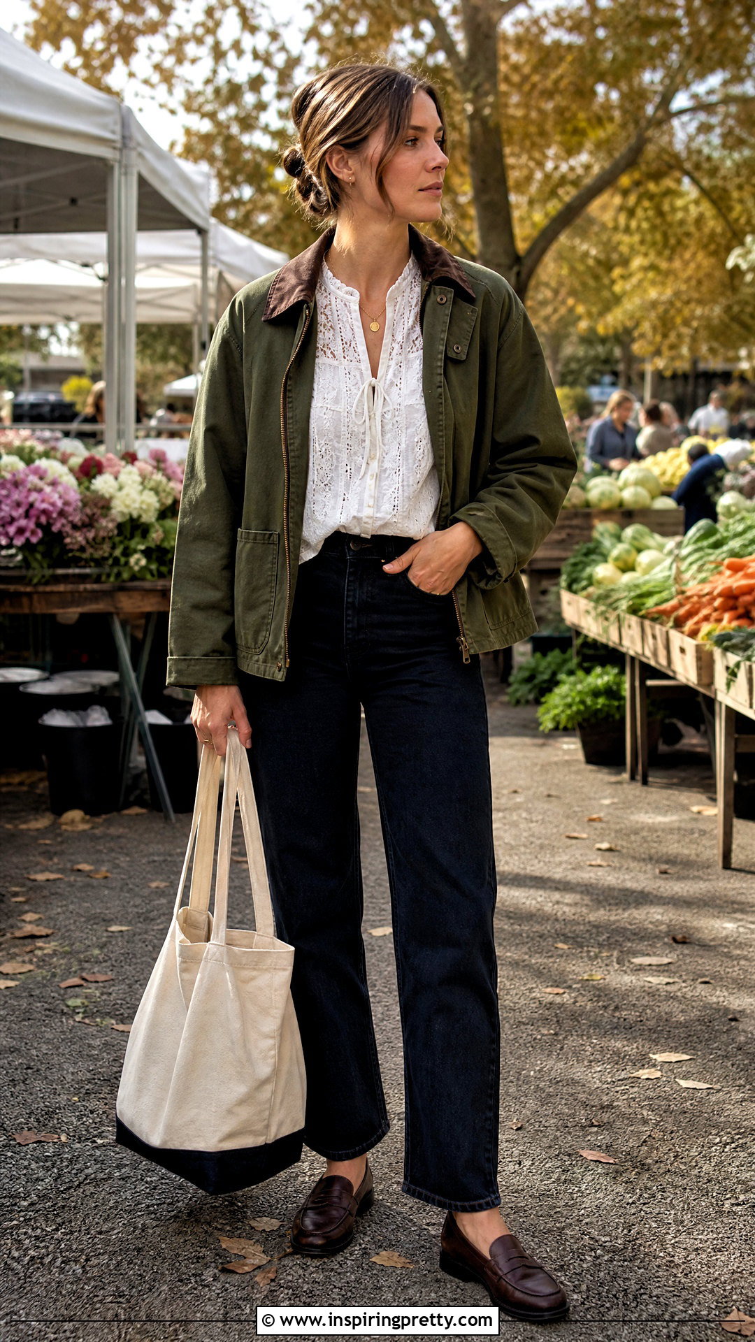 DEN Bernadine Top With Barn Jacket - 20 doen bernadine top outfit ideas