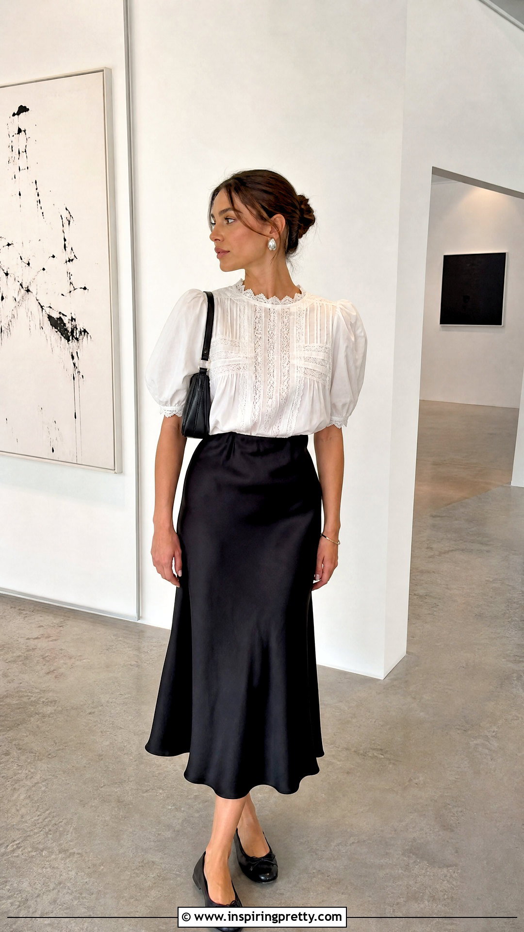 DEN Bernadine Top With Black Slip Skirt - 20 doen bernadine top outfit ideas