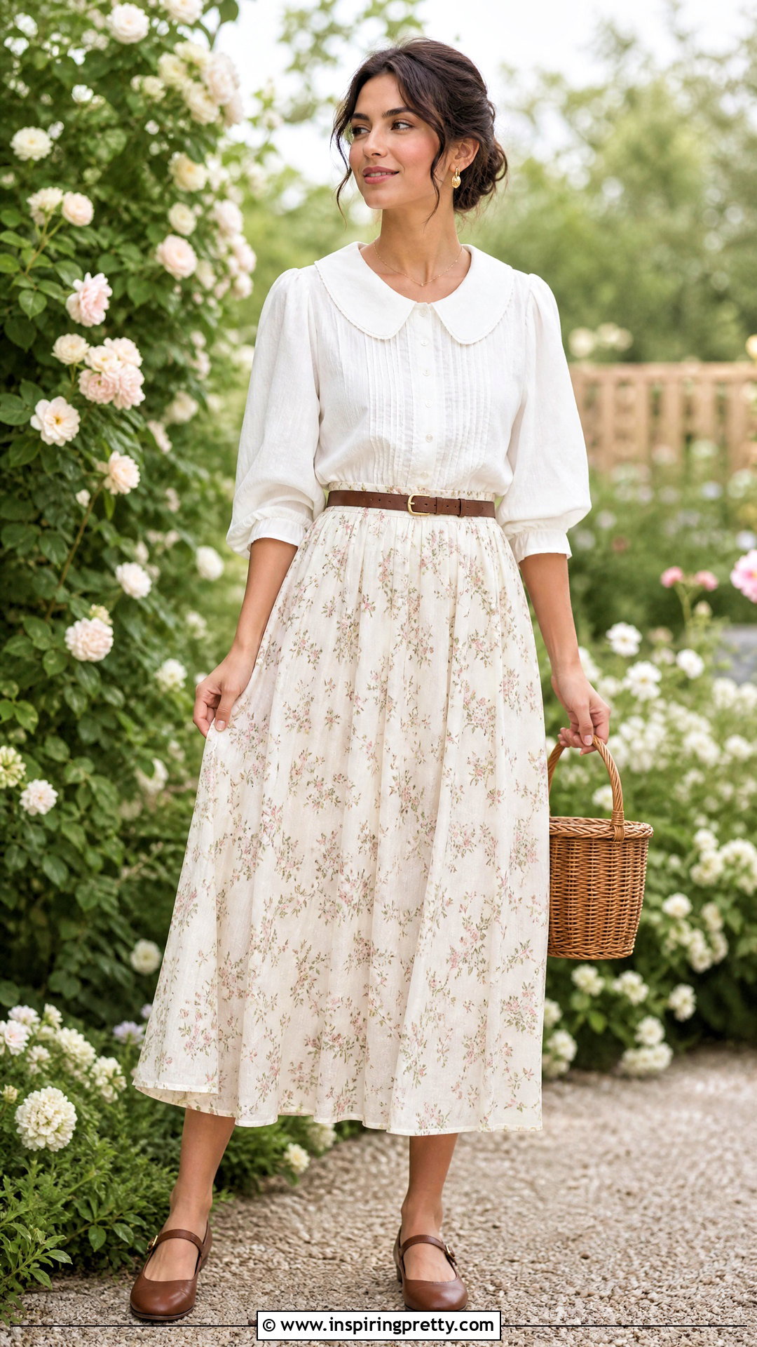 DEN Bernadine Top With Floral Midi Skirt - 20 doen bernadine top outfit ideas