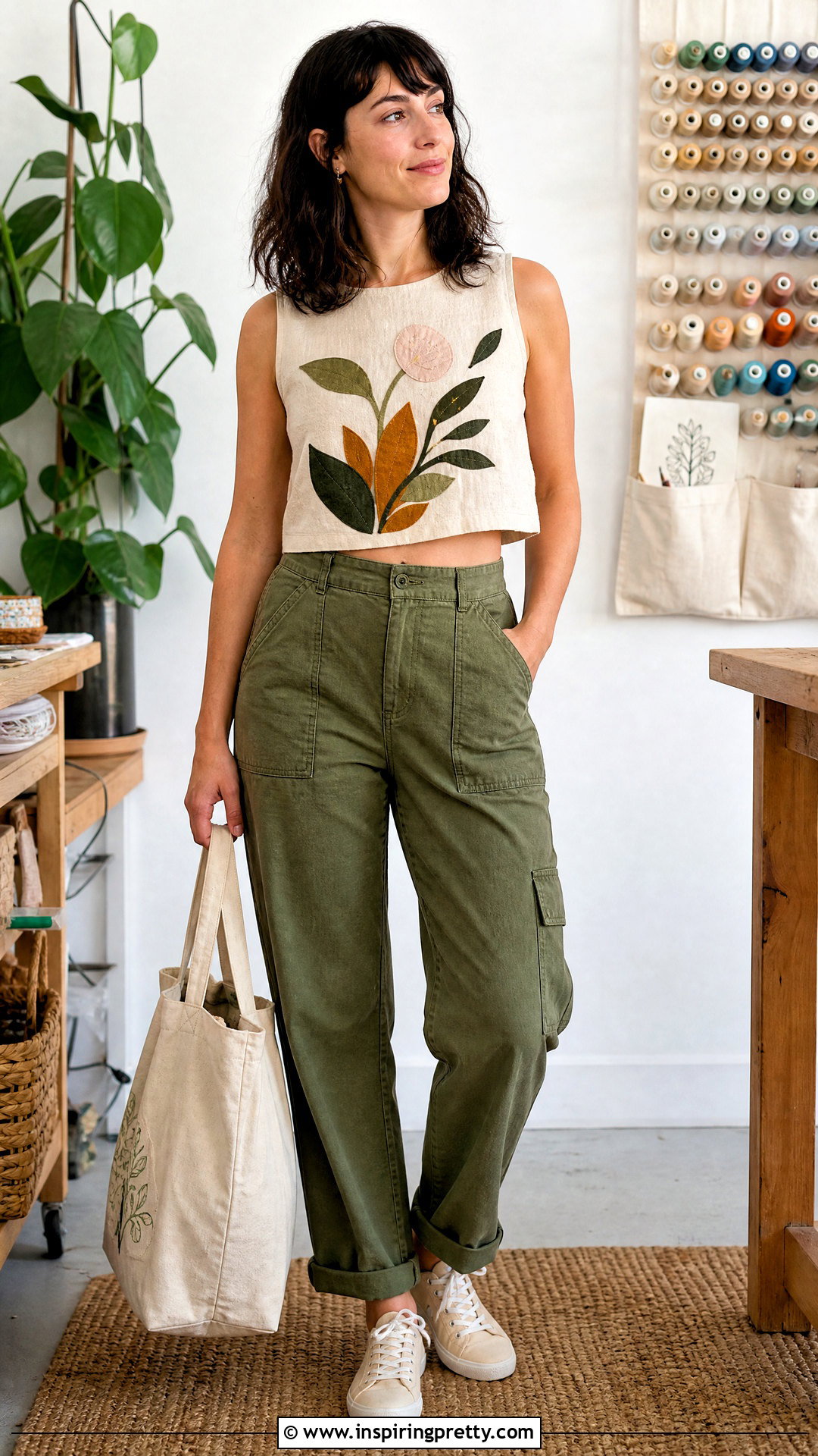 DIY Applique Crop Top With Utility Pants - 50 diy crop top outfit ideas