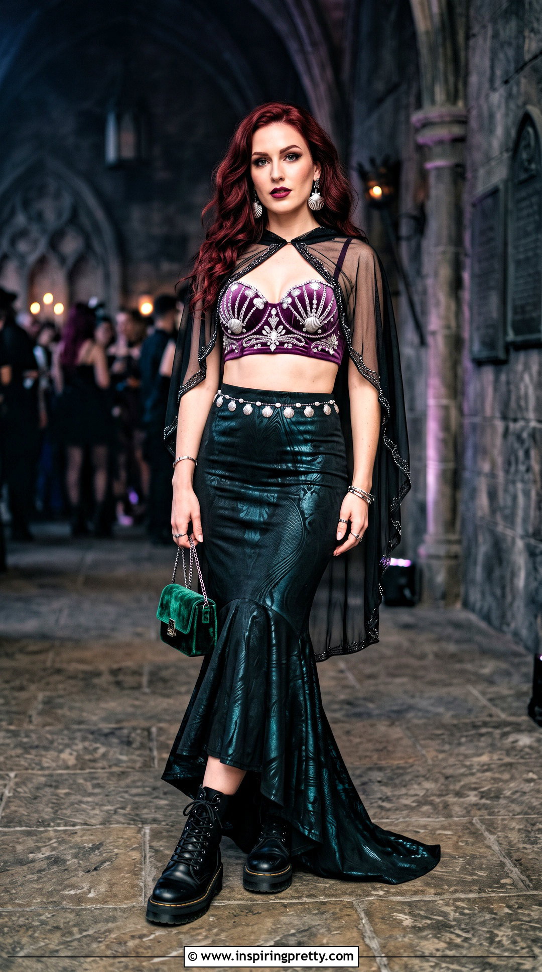 DIY Ariel Bra Top And Black Mermaid Skirt Outfit - 20 diy ariel bra top outfit ideas
