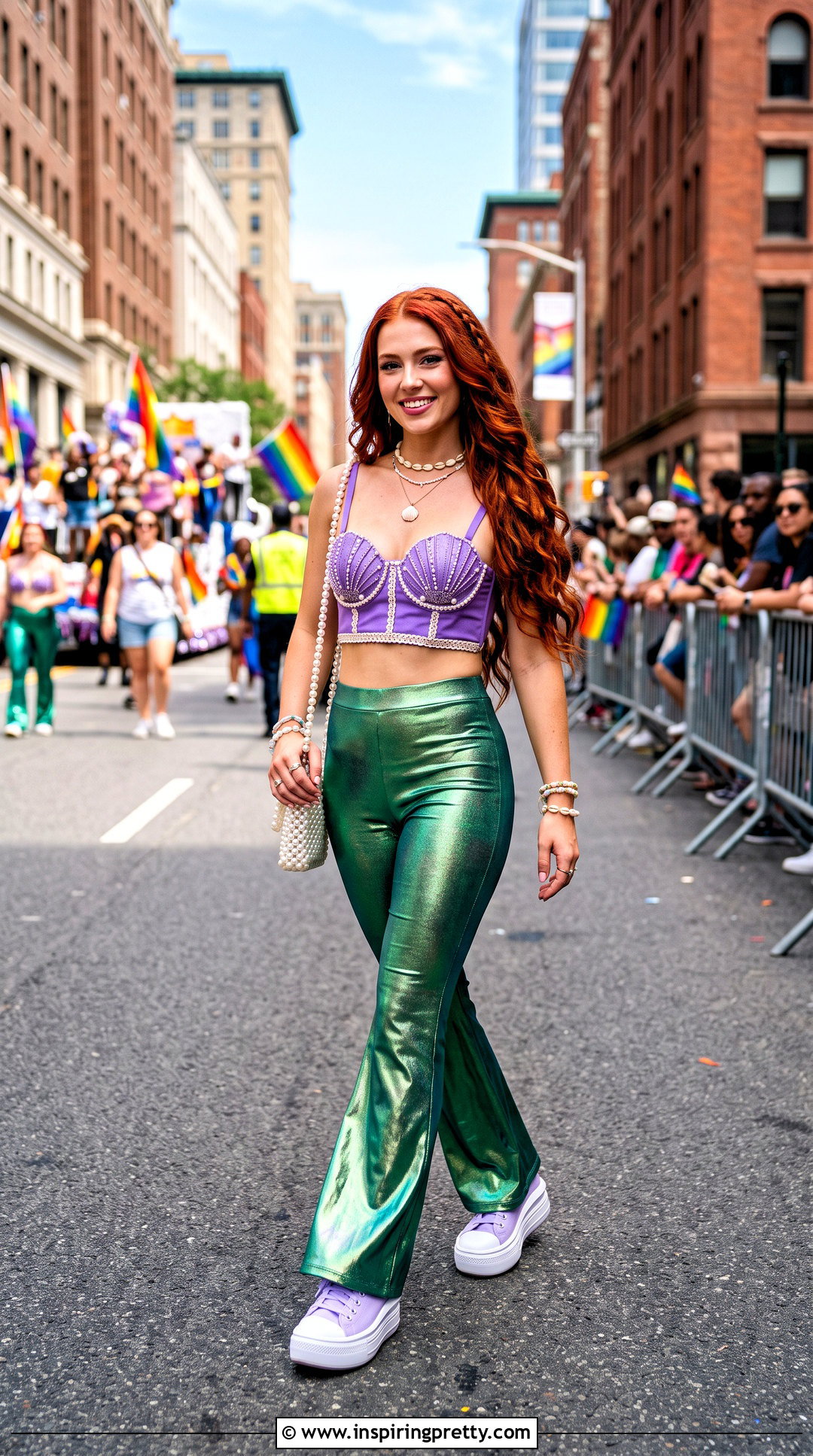 DIY Ariel Bra Top And Green Flare Pants Outfit - 20 diy ariel bra top outfit ideas