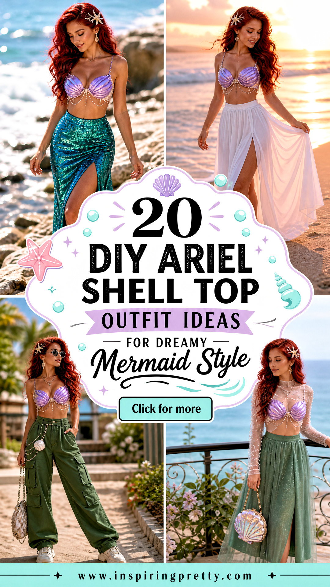 20 DIY Ariel Shell Top Outfit Ideas for Dreamy Mermaid Style - 20 DIY Ariel Shell Top Outfit Ideas for Dreamy Mermaid Style