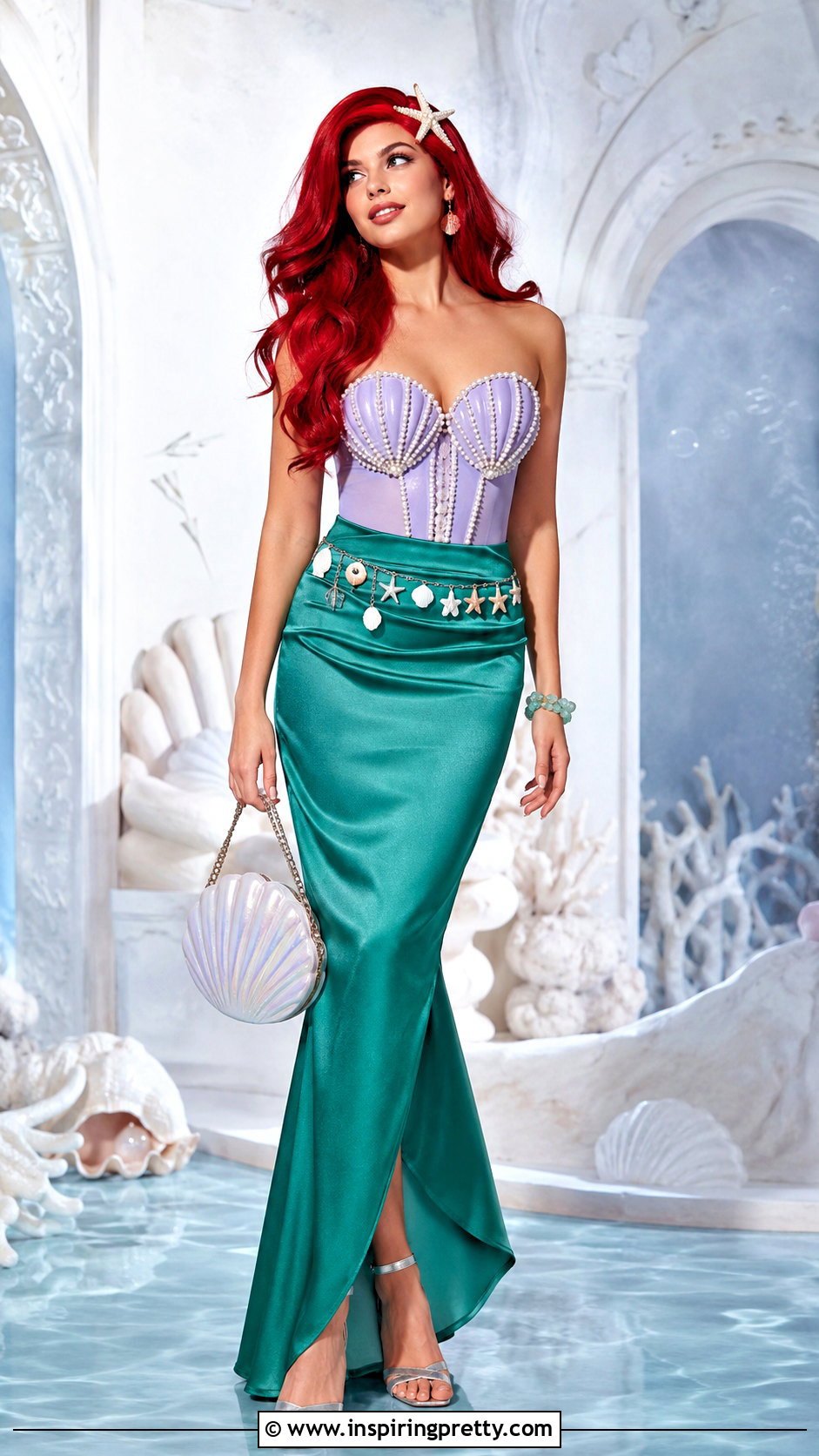 DIY Ariel Shell Top With Ocean Accessories - 20 diy ariel shell top outfit ideas