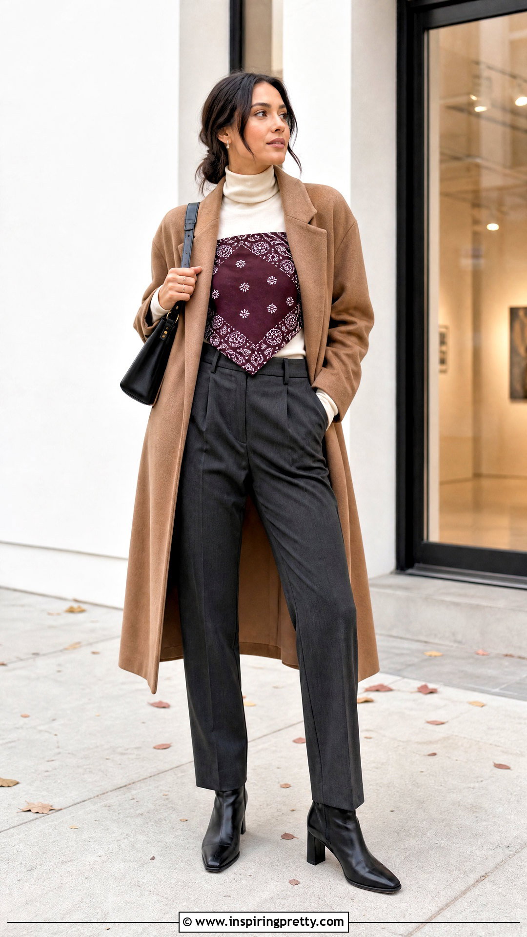 DIY Bandanna Top Over A Turtleneck - 20 diy bandanna top outfit ideas