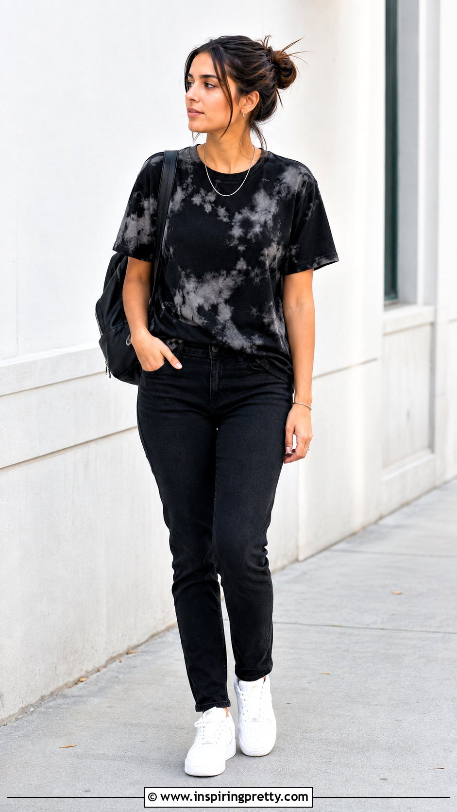 DIY Bleach Dyed Top With Black Jeans - 50 diy tops outfit ideas