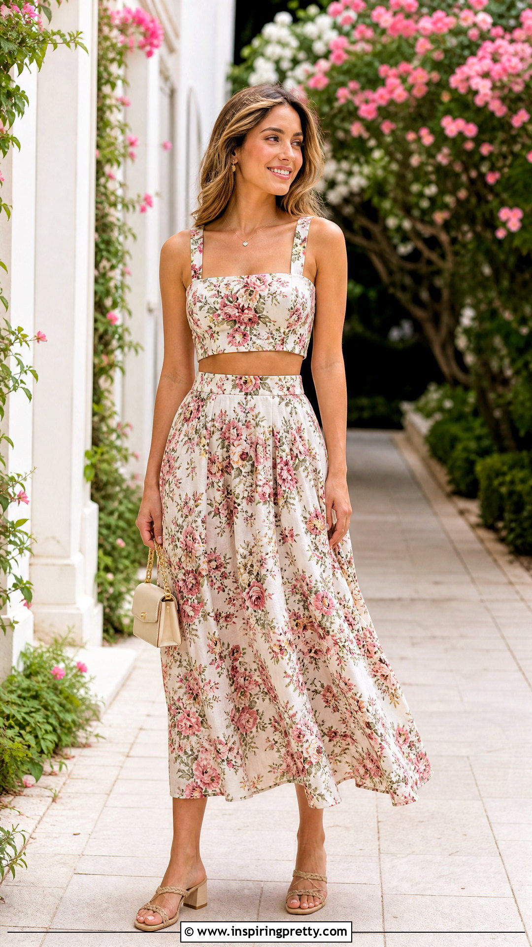 DIY Blouse Crop Top With a Matching Midi Skirt - 50 diy crop top outfit ideas