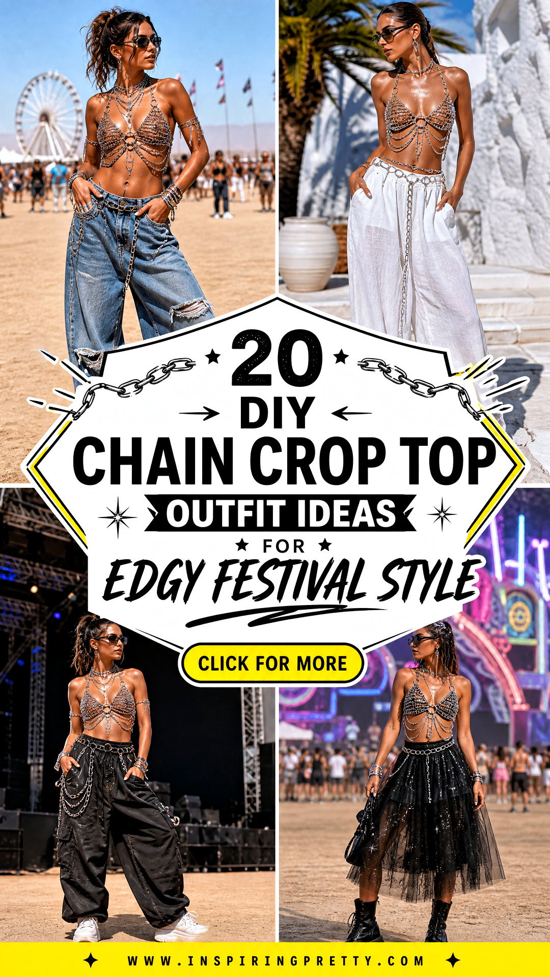 20 DIY Chain Crop Top Outfit Ideas for Edgy Festival Style - 20 DIY Chain Crop Top Outfit Ideas for Edgy Festival Style