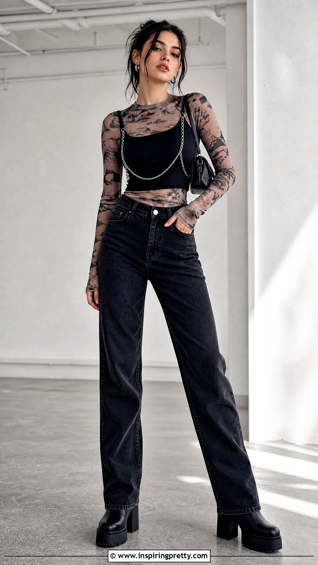 DIY Chain Crop Top With Mesh Layer - 20 diy chain crop top outfit ideas