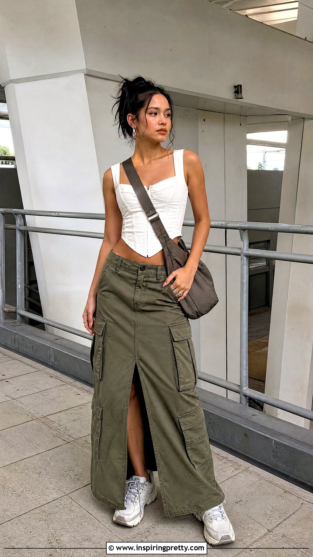 DIY Corset Top With Cargo Maxi Skirt - 50 diy corset top outfit ideas